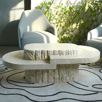 Table basse ovale moderne de style Wabi-Sabi populaire Normcore Design convertible style ferme pour la maison pour B & B modèle chambre
