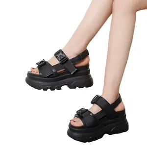 S422 sandálias femininas de plataforma, calçados femininos modernos de rua, para área externa, punk, para praia