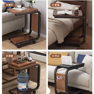 C-Hình 2-Tier Mini Bàn Cà Phê Di Chuyển Sofa Bên Bảng Bánh Xe Đơn Giản Phòng Ngủ Đầu Giường Đứng Cho Phòng Khách Trà Máy Tính Chủ - Product Image 4