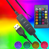 Câble de commande pour variateur de lumière RGB sans paliers, contrôleur 5V, lumière LED colorée, câble d'alimentation USB pour lampe de nuit à intensité variable