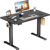Bureau assis-debout électrique réglable en hauteur 40x24 pouces, ergonomique pour bureau à domicile, 3 mémoires préréglées, plateau en bois moderne, structure métallique