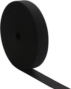 Cordón de Macramé de 1 Pulgada, 20 Yardas, Recubierto de Negro, Trenzado, Elástico y Resistente, para Costura de Textiles del Hogar, Bolsas y Zapatos - Product Image 2