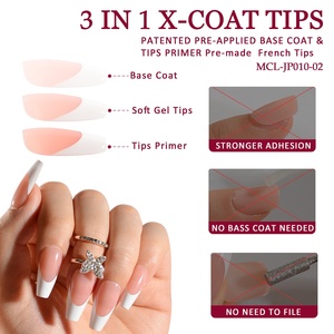 Fácil de usar, varios tamaños de <span class=keywords><strong>manicura</strong></span> redonda corta, cubierta de decoración de uñas postizas, puntas de uñas francesas artificiales para mujeres - Product Image 6