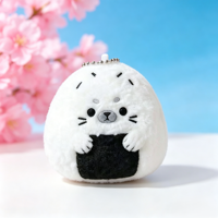 Pendentif en peluche personnalisé en forme de boule de riz de dessin animé, mignon et adorable, pour sac à dos, porte-clés, cadeau pour la vente en gros
