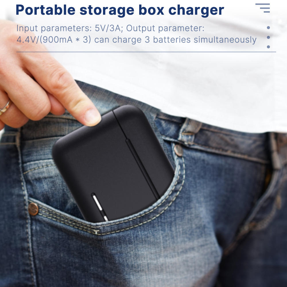 Hongdak Pocket Charger for GoPro Hero 13 TF Card Storage 3 Slots Battery Fast Charging Box for GoPro Hero 13 Battery Charger