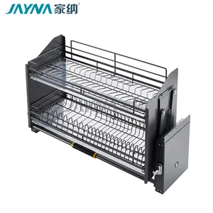 JAYNA kitchen Accessories Cabinet Pull Down Wire Dish Lift Basket Elevator Basket With Soft Closing