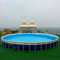 Grande piscine commerciale à structure en acier pour toboggan aquatique