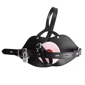 MOG Oral sexe bouche Gag grand modèle en cuir verrouillé souffle travail bouche ouverte Gags & muselières noir grands produits pour adultes jouets Sexy - Product Image 6