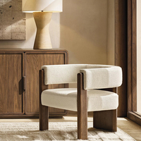 Chaises de salle à manger en chêne massif de style nordique moderne, écologiques, durables, avec trois supports et assise en tissu, design à 3 pieds