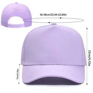 Gorra de Béisbol de 5 Paneles Perforada con Corte Láser, Impermeable, Estilo Urbano, Venta al Por Mayor - Product Image 6