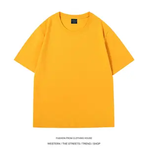 Индивидуальный логотип 220GSM негабаритный стиль летняя одежда с принтом экрана повседневная одежда мягкая на ощупь 100% хлопок мужские футболки