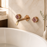 Robinet de Douche et Baignoire Mural en Laiton Personnalisé à 3 Trous avec Finition Or Rose Brossé pour Hôtels - Vente en Gros