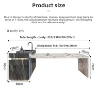 Table d'îlot extensible en pierre frittée de luxe haut de gamme barre de salon intégrée armoire de rangement domestique de cuisine