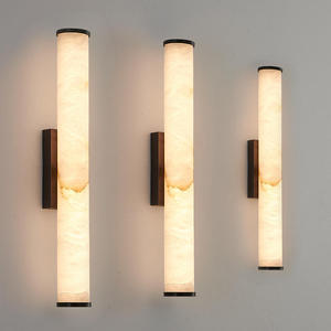 <span class=keywords><strong>Lampada</strong></span> da Parete Verticale in Rame e Alabastro con Luce LED Calda, Applique per Interni ed Esterni, Lampade da Parete in <span class=keywords><strong>Marmo</strong></span> per Casa, Hotel, Camera da Letto - Product Image 1