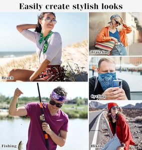 Foulard carré en paisley personnalisé avec logo, 22*22 pouces, respirant, imprimé tie-dye, <span class=keywords><strong>bandana</strong></span> en coton pour femmes et hommes - Product Image 5