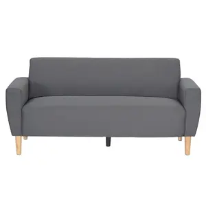 Desain Mewah Kaki Kayu Karet Kain Linen Modern Set Sofa Shunde Foshan Dijual untuk Apartemen