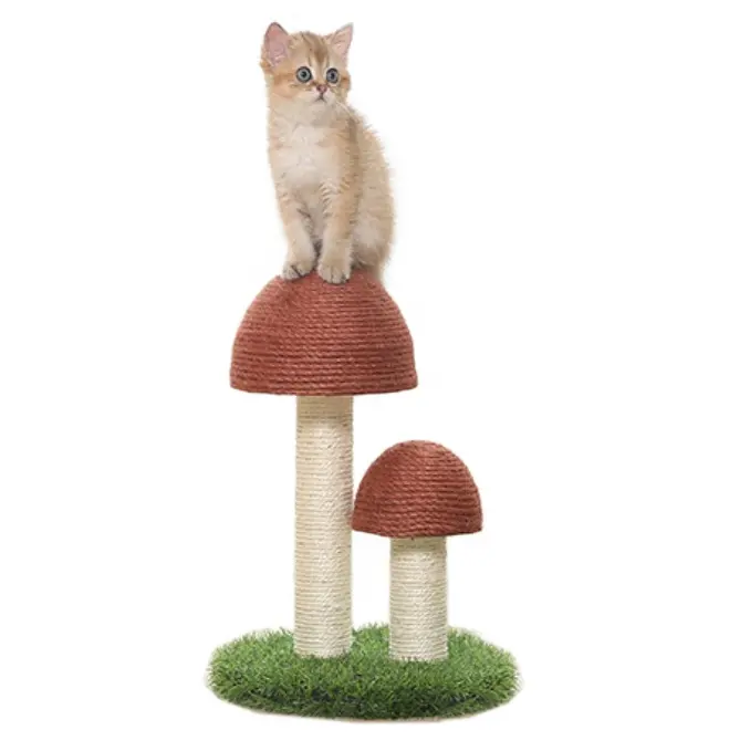 Grattoir en forme de champignon pour chat, petit arbre à chat, Sisal popper, activité de chat, colonne pour gratter mignonne