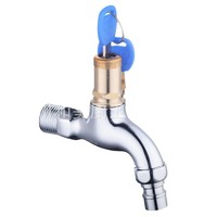 Robinet de balcon en acier inoxydable à ouverture rapide et verrouillable, avec noyau en céramique, pour eau froide uniquement, style minimaliste moderne, pour machine à laver et douche