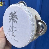 Customized Drum Head 4 Inch Musical Instrument Personalized Church Wedding Tambourine Drum toy Adult Dance Party Favor Drum