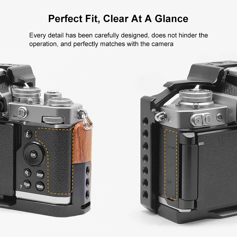 PULUZ Wood Handle Metal Camera Cage for Nikon ZFC