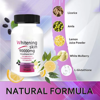 Capsules de glutathion éclaircissantes pour la peau, marque privée OEM, vitamine C, 120 capsules, véganes, HPMC, complément beauté, approvisionnement en gros