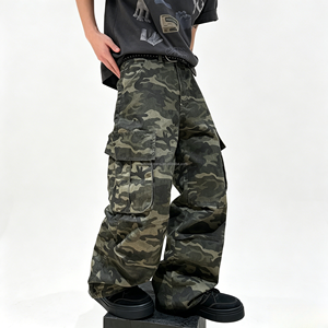 <span class=keywords><strong>Pantalon</strong></span> cargo en denim camouflage vintage pour homme, jean super baggy streetwear pour homme, jean de créateur pour homme - Product Image 6