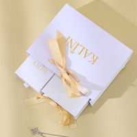 Boîte à bijoux rigide blanche avec tiroir, logo personnalisé, emballage cadeau en feuille d'or, ensemble de boîtes coulissantes en carton, coffret boutique artisanal
