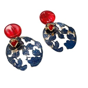Pendientes Clásicos con Forma de Flor, Chapados en Oro, Joyería para Mujer, para Bodas - Product Image 3