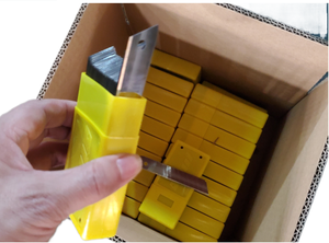 Lot de 100 lames de couteau utilitaire rétractables en acier au carbone de 18 mm pour découpe de carton – Prix le plus bas, promotion - Product Image 4