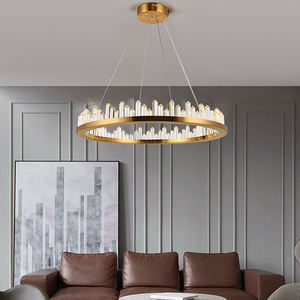 Décoration d'intérieur Lampes suspendues au <span class=keywords><strong>plafond</strong></span> Lampes suspendues rondes à LED Lustre de salon - Product Image 2