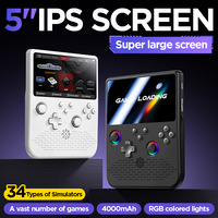 Vente flash : Console de jeu rétro portable H5 avec batterie de 4000 mAh, longue durée de jeu, plus de 30 émulateurs de jeux, éclairage ambiant RVB, prise en charge audio