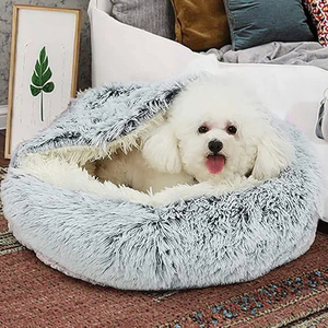 Lit <span class=keywords><strong>pour</strong></span> <span class=keywords><strong>chat</strong></span> en forme de beignet, luxueux, moelleux <span class=keywords><strong>et</strong></span> en fausse fourrure, <span class=keywords><strong>coussin</strong></span> rond chaud, confortable, nid d'intérieur <span class=keywords><strong>pour</strong></span> animaux de compagnie - Product Image 3