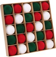 Boules de Noël en velours Sea Team, diamètre 8 cm, ensemble de luxe de 16 boules mélangées, style nordique, colorées, mignonnes, délicates, scintillantes