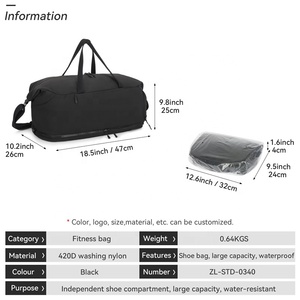 Borsa da Palestra Grande Capacità, Impermeabile, per Viaggi, Sport e Fitness, con Scomparto per <span class=keywords><strong>Scarpe</strong></span> Bagnate, Vendita all'Ingrosso - Product Image 5