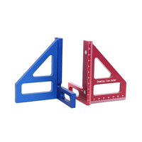 Règle triangulaire 3D en alliage d'aluminium Outil de disposition multi-angle pour la menuiserie à 45 °/90 ° et le dessin au trait de précision