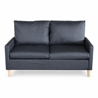 Modernes 2-Sitzer Schlafsofa mit Konvertierbarem Design Weiche Rückenkissen Sitzfläche und Holzbeine für Kleine Räume Apartments Gästezimmer