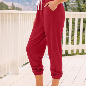 Lightweight <b>Polyester</b>/Cotton Material Full Length Women Drawstring Waist <b>Jogger</b> Best Selling Women Mid Waist Gym Fitness <b>Joggers</b> - Product Image 4