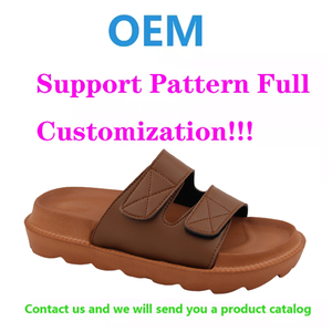 Chanclas <span class=keywords><strong>De</strong></span> piel sintética con logotipo personalizado para Mujer, Chanclas <span class=keywords><strong>De</strong></span> goma EVA con doble correa, nuevas, venta al por mayor - Product Image 2