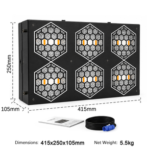 Luz de escenario LED COB RGBA 4 en 1, 6x50W, 6 ojos, diseño de panal de doble fila, DMX 24 canales, doble función para festivales, conciertos, DJ, discotecas - Product Image 2