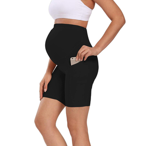 Leggings de maternité vêtements maternels ceinture réglable Leggings de <span class=keywords><strong>grossesse</strong></span> extensibles pantalons de maternité Shorts avec poche - Product Image 3