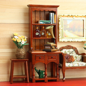 1:12 Nhà Búp Bê Bằng Gỗ Thu Nhỏ Đồ Nội Thất Mô Hình Micro Trang Trí Cảnh Quan Dọc Tủ Sách Tủ Bảo Quản Đồ Chơi Thu Nhỏ - Product Image 1