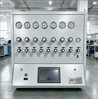 Gabinete Mezclador de Gases Múltiples, Sistema de Mezcla de Nitrógeno, CO2 y Oxígeno, hasta 8 Entradas de Gas, Reguladores GPNJD, Pantalla Táctil MCGS