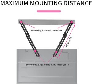Barra de sonido Universal para <span class=keywords><strong>TV</strong></span>, soporte de montaje para televisor de 23 a 65 pulgadas, hasta 22 libras - Product Image 6