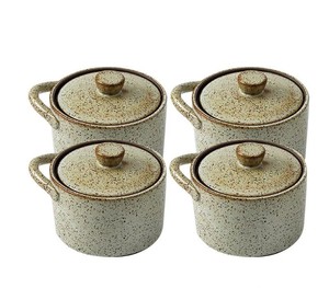 Pot d'assaisonnement ménager créatif Pot à ragoût rugueux Soupe aux oeufs à la vapeur Pot en céramique avec couvercle Bol à soupe Pot à épices pour la cuisine - Product Image 3