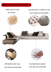 <span class=keywords><strong>Chesterfild</strong></span> simple paresseux dinde industrielle teck bois salle d'attente l forme meubles en cuir canapé ensemble nouveau Design - Product Image 4