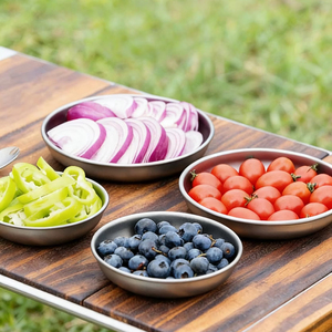 ชุดอาหารค่ำไทเทเนียมบริสุทธิ์คุณภาพพรีเมียม เป็นมิตรกับสิ่งแวดล้อม ดีไซน์ทันสมัย สีเงินเทา จานขนาด 400 มล. - Product Image 2