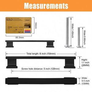 Offre Spéciale – Poignées de barre carrées modernes en nickel brossé noir style antique pour salle de bain, cuisine, chambre, tiroirs et armoires en zinc - Product Image 5