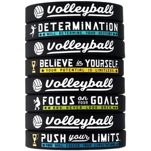 Lot de 12 bracelets en silicone personnalisés pour le volley-ball chrétien, avec <span class=keywords><strong>citations</strong></span> sportives <span class=keywords><strong>motivantes</strong></span>, échantillon gratuit, vente en gros certifiée - Product Image 1