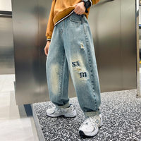 Jeans ajustés élastiques pour hommes, collection Printemps-Automne, résistants à la décoloration et à l'usure, vêtements de rue populaires, vente en gros