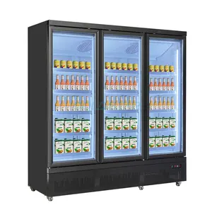 Refrigerador vertical de cristal para puerta, precio de fábrica, venta al por mayor, 1234